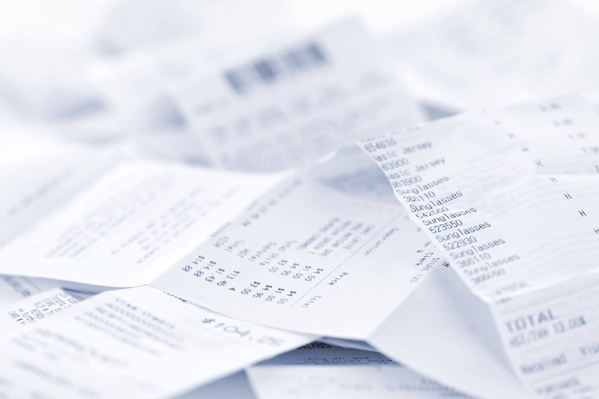 Printed till receipts with barcodes