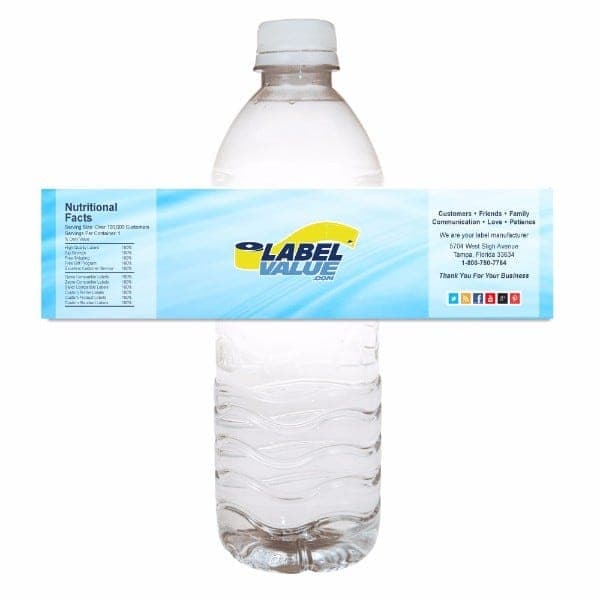 Printed water bottle label
